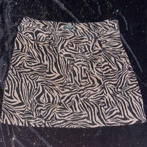 Velvet Zebra Print Skirt